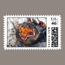 Fire in log postage