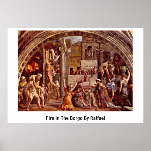 Fire In The Borgo By Raffael Posters