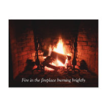 Fire in the Fireplace postcards