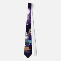 "Fire in the Sky" Fireworks Watercolor Art ties