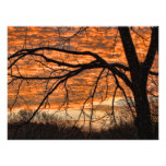Fire in the Winter Morning Sky Photo Art