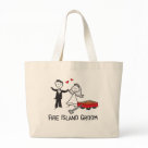 jumbotote - Destination Fire Island wedding t-shirts and gifts for grooms tying the knot on Fire Island, NY. Fire Island Groom t-shirts, apparel and keepsake destination Fire Island wedding favors feature illustration of a bride and groom with hearts and the iconic Fire Island red wagon. Add your own personalization to these Fire Island groom gifts with the wedding date, groom's name or any other custom text. Original destination wedding gifts from Lesruba Weddings.