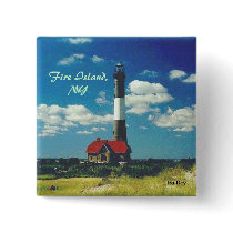Fire Island Lighthouse Square Button