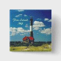 Fire Island Lighthouse Square Button