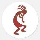 Fire Kokopelli Round Sticker