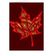 Fire Leaf Greeting Cards