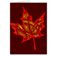 Fire Leaf Greeting Cards