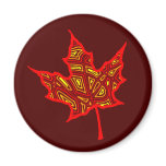 Fire Leaf Refrigerator Magnet