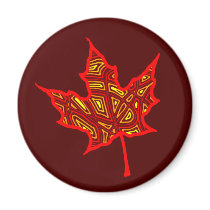 Fire Leaf Refrigerator Magnet