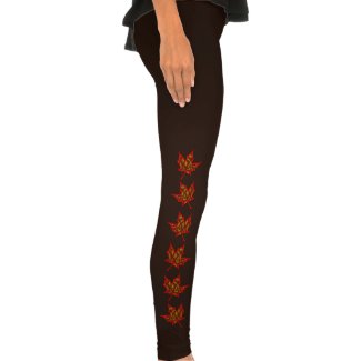Fire Leaves Legging Tights