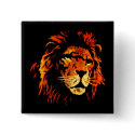 Lion du feu - roi africain de lion de la jungle badges publicitaires