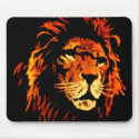 Fire Lion - African Lion King of the Jungle mousepads