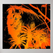 Fire Lion Poster