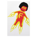 fire man icon stationery design
