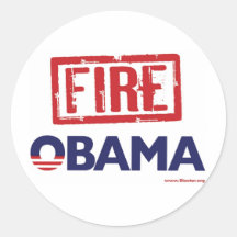 Fire Obama Round Stickers