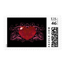Fire Opal Heart Postage Stamp