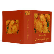 Fire Orange Chrysanthemums Vinyl Binders
