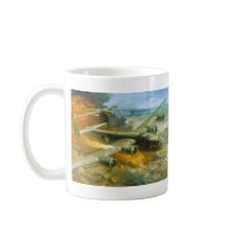 Fire Over Ploesti by Roy Grinnell Coffee Mugs