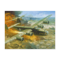 Fire Over Ploesti by Roy Grinnell Postcard