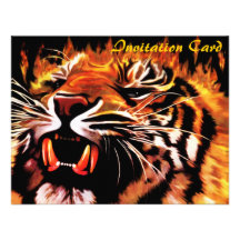 Fire Power Tiger Invitation Card