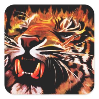 Fire Power Tiger Sticker