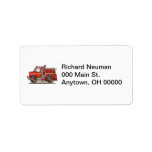 Fire Pumper Rescue Truck Address Label
