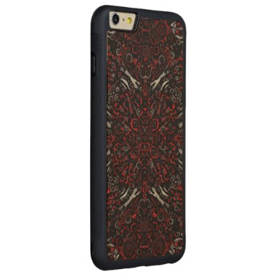 Fire Red Zebra Abstract Pattern Carved® Maple iPhone 6 Plus Bumper Case