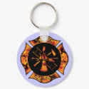 Fire Rescue Flaming Cross Keychain by kklawiter Fire Rescue Flaming Cross Keychain