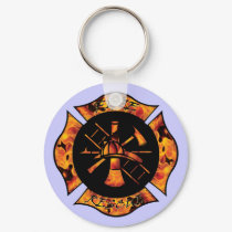 Fire Rescue Flaming Cross Keychain by kklawiter Fire Rescue Flaming Cross Keychain