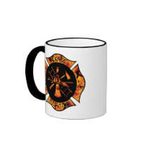 Fire Rescue Flaming Cross Mug by kklawiter Fire Rescue Flaming Cross Mug