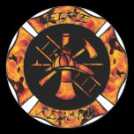 Fire Rescue Flaming Maltese Cross stickers