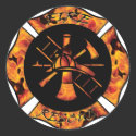 Fire Rescue Flaming Maltese Cross stickers