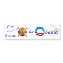 Fire & Rescue for Obama bumper stickers by SweetRascal Fire & Rescue for Obama bumper stickers