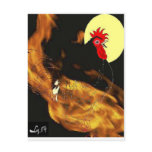 FIRE ROOSTER POSTCARD