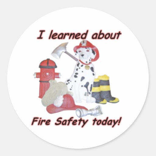 Fire safety sticker Zazzle