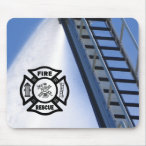 Fire Scene Master Stream Mousepad and fire dept logo for fire rescue, firefighters and the fire chief.