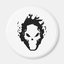 FIRE SCULL FRIDGE MAGNET
