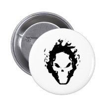 FIRE SCULL PINBACK BUTTONS