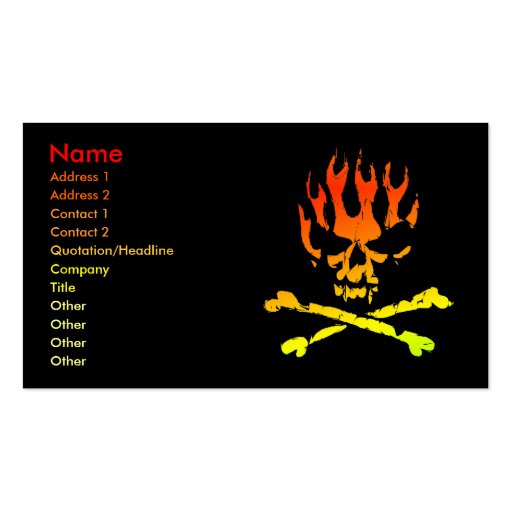 Fire Skull Business/ Profile Card Business Card Templates