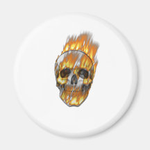 Fire Skull Fridge Magnets