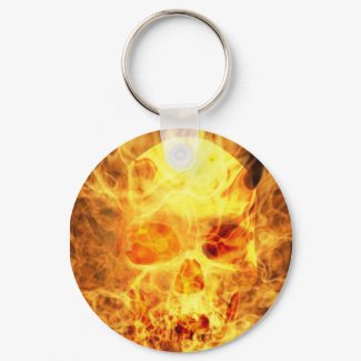 fire skull keychain