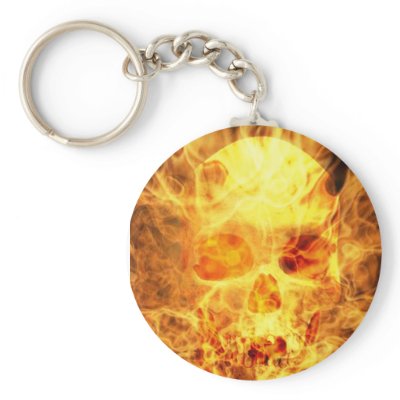 fire skull key chain by rhackett