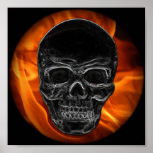 Fire Skull Posters