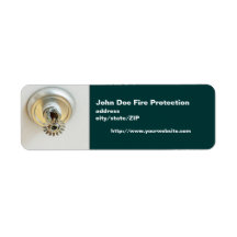 "Fire sprinkler" return address label