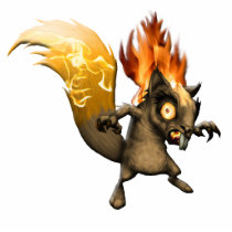 fire squirrel photo sculptures