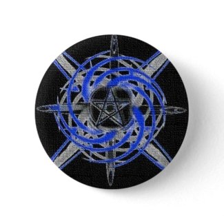 Fire Star Blue Pentagram button