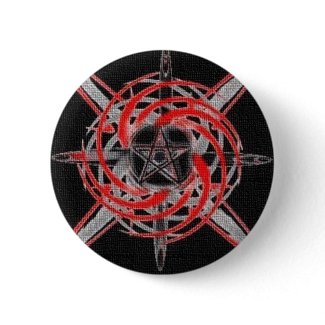 Fire Star Red Pentagram button
