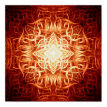 Fire Star Tapeworm Lattice And Filigree Print