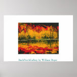 Fire Sunset Finger Painting Print