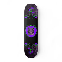 Fire Tiger Purple Skateboard